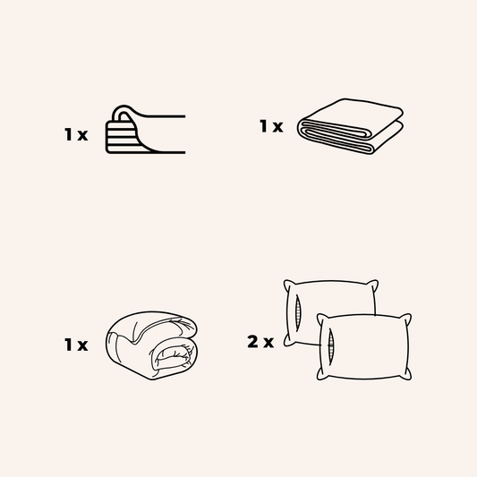 Juego de ropa de cama de bambú con sábana bajera, edredón y 2 fundas de almohada