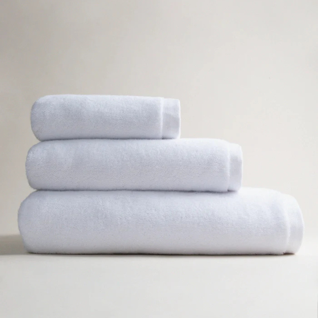 Conjunto de 3 peças de toalhas de bambu brancas – rosto, mãos e corpo, macias, absorventes e sustentáveis