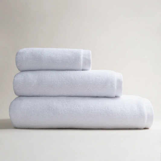 Conjunto de 3 peças de toalhas de bambu brancas – rosto, mãos e corpo, macias, absorventes e sustentáveis