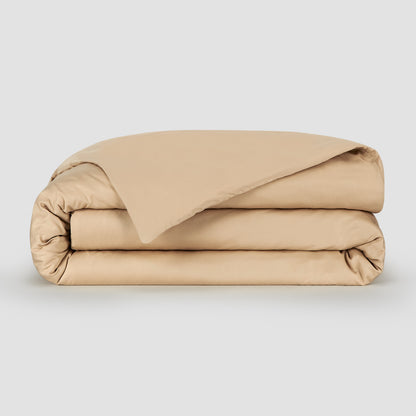 Capa de edredão Bege bambu by Momo Cotton – tecido de cetim 300 fios, suave, respirável e sustentável.