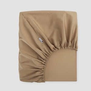 Lençol de baixo ajustável Azul bege bambu by Momo Cotton – tecido de cetim 300 fios, suave, respirável e sustentável.