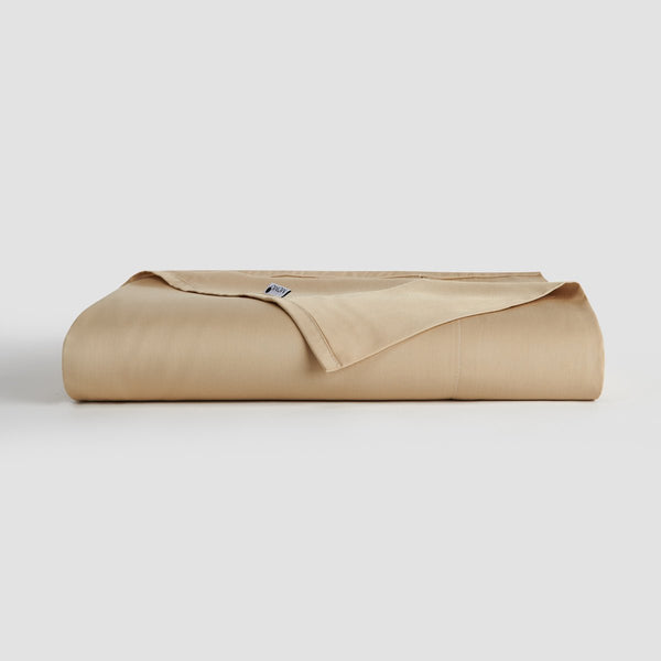 Sábana superior de bambú beige by Momo Cotton – tejido satén 300 hilos, suave, transpirable y sostenible.