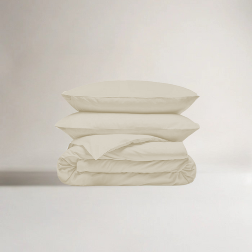 Jogo de roupa de cama bambu branco pérola com capa de edredão – macio, sustentável, respirável e 4 estações