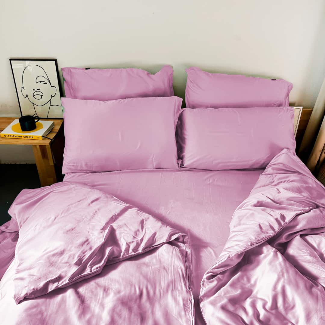 Violet bamboo duvet double set – duvet and pillows, soft, breathable and sustainable bedding
